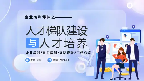 蓝色创意人才梯队建设与人才培养PPT模板