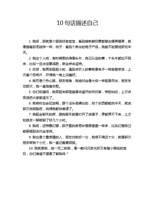 10句话描述自己