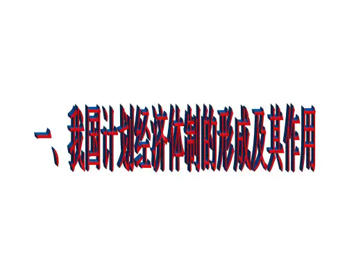 我国计划经济体制的形成及其作用(2019年新版)