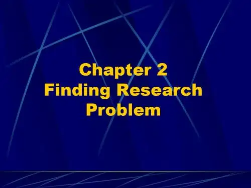 学前教育研究方法chapter 2 finding research problem