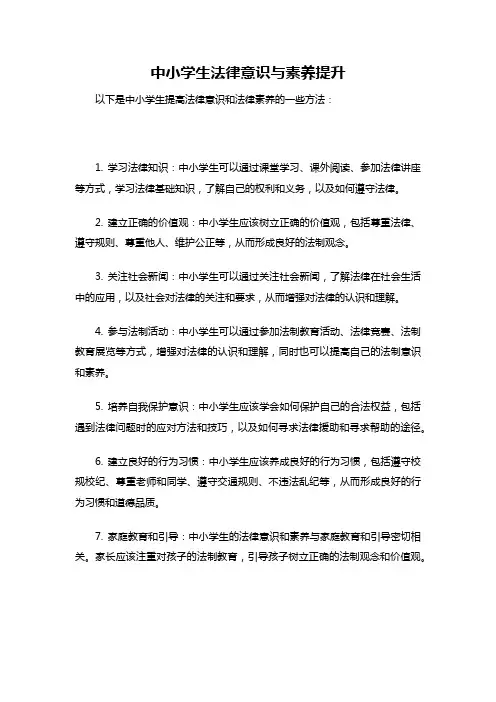 中小学生法律意识与素养提升