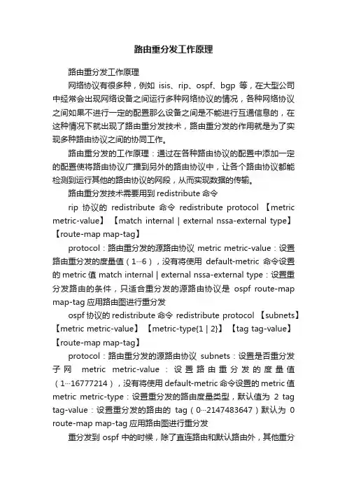 路由重分发工作原理
