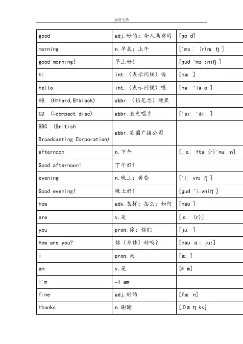 鲁教版六年级英语单词表(上)
