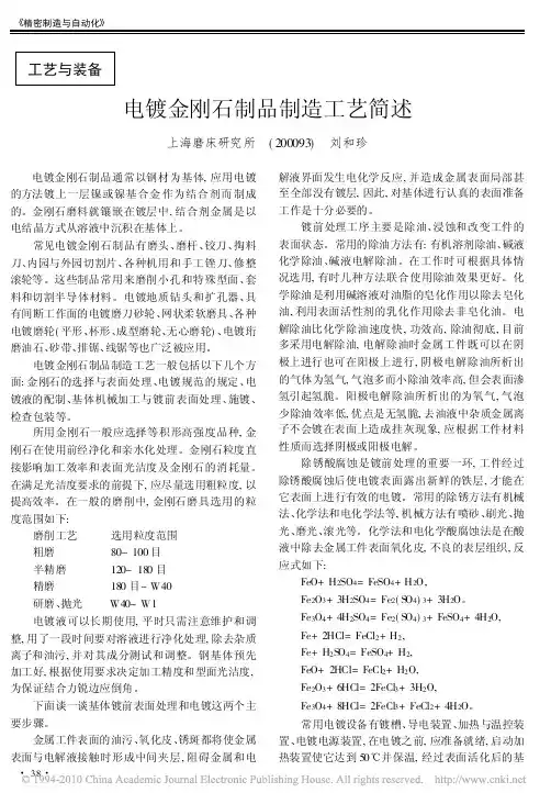 电镀金刚石制品制造工艺简述