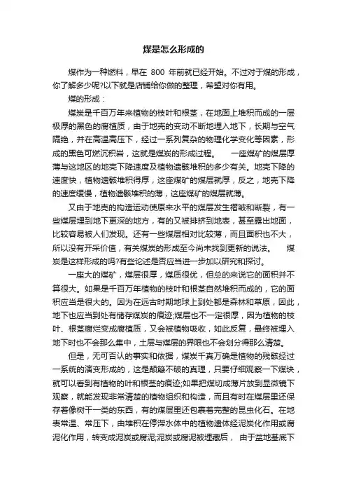 煤是怎么形成的