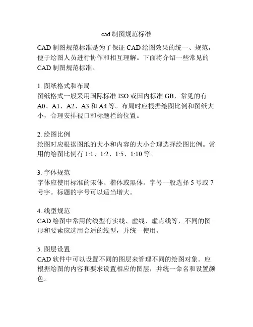 cad制图规范标准