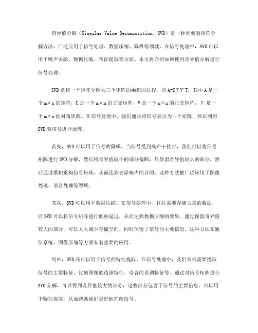 如何使用奇异值分解进行信号处理(十)