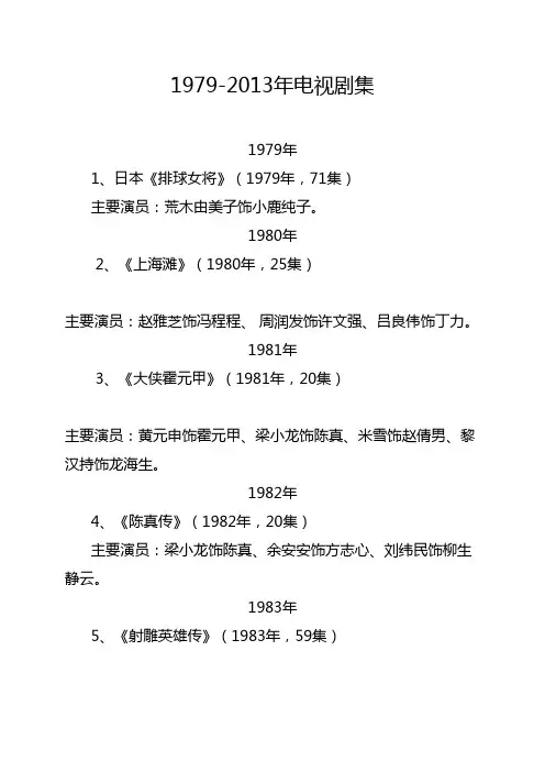 1979-2013年电视剧集