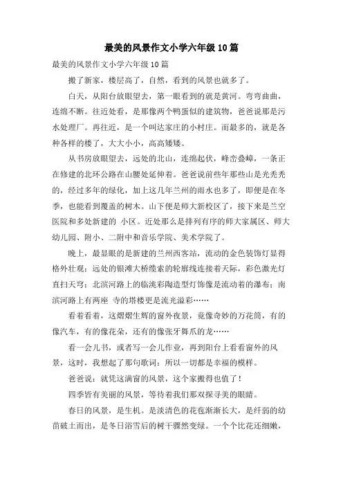 最美的风景作文小学六年级10篇