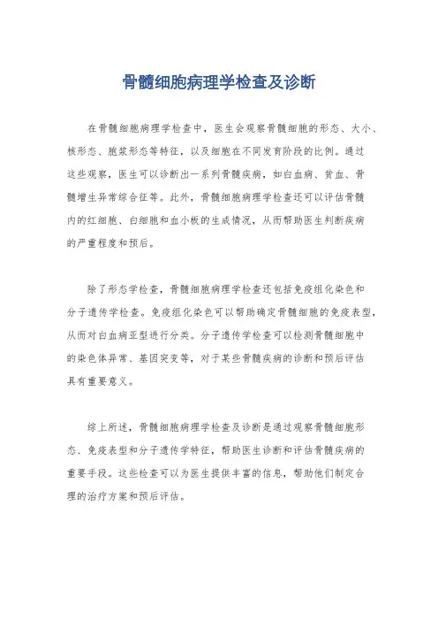 骨髓细胞病理学检查及诊断