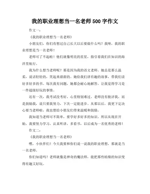 我的职业理想当一名老师500字作文