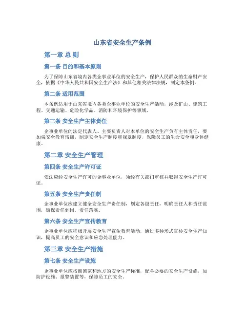山东省安全生产条例