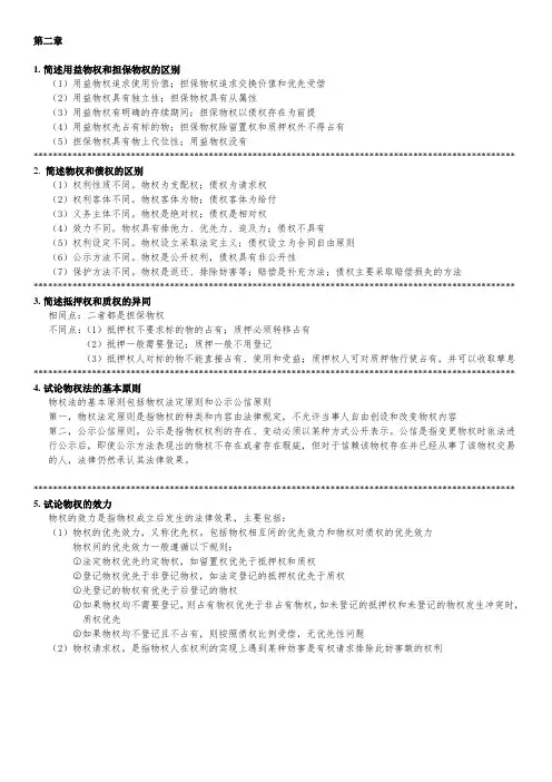 民法必考主观题背诵