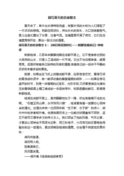 描写夏天的名家散文
