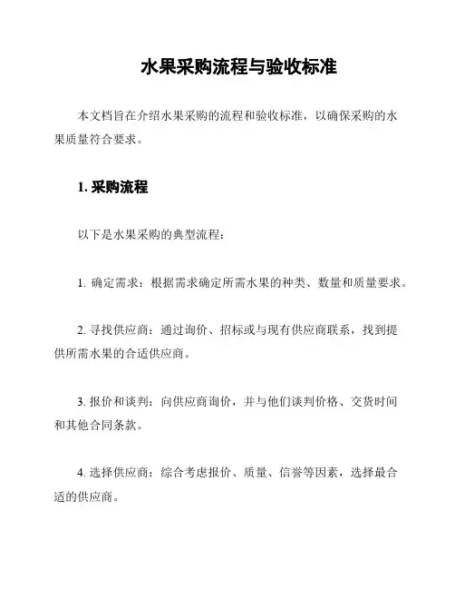 水果采购流程与验收标准