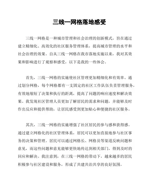 三线一网格落地感受