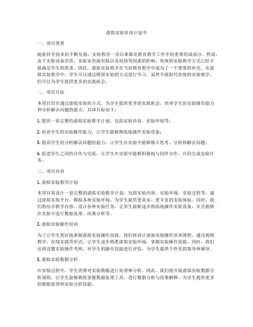虚拟实验培训计划书