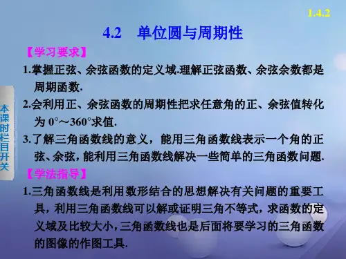 1.4.2单位圆与周期性 课件高中数学必修4(北师大版)