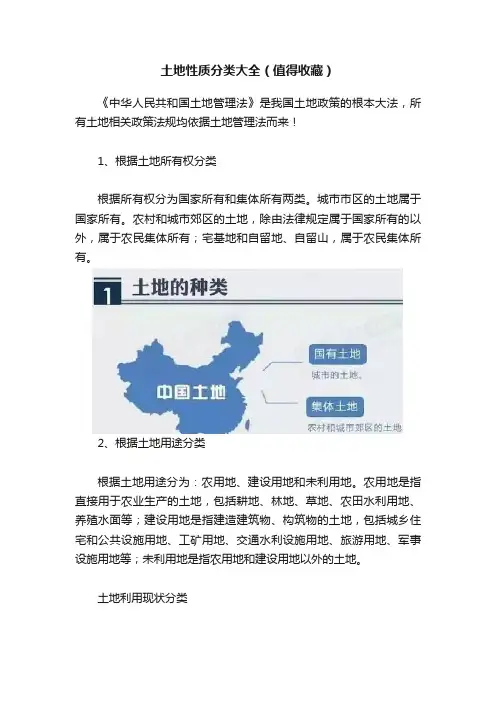 土地性质分类大全（值得收藏）