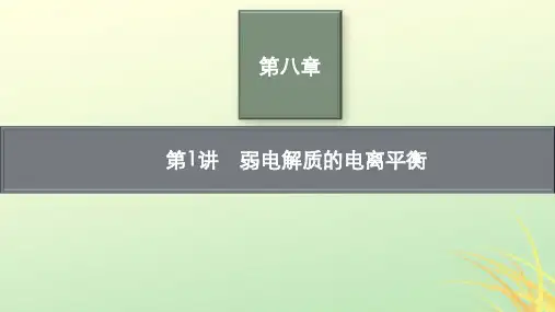 适用于新高考新教材高考化学一轮总复习第八章第1讲弱电解质的电离平衡课件pptx