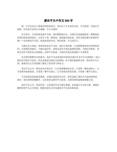 爱在平凡中作文500字