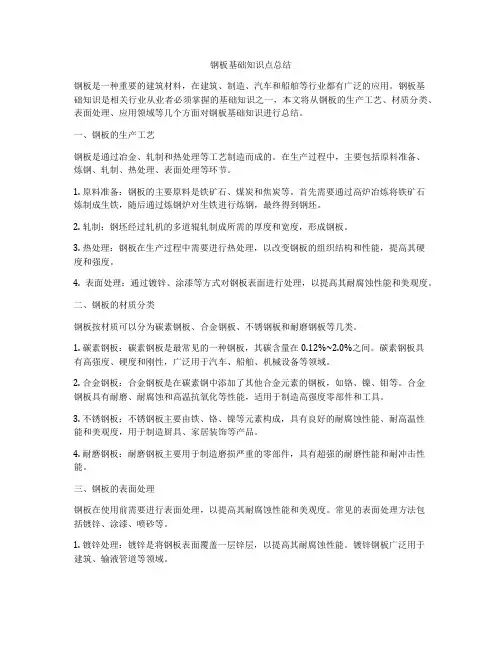 钢板基础知识点总结