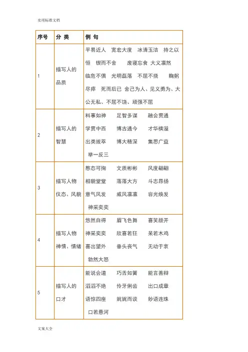 小学一到六年级所有成语