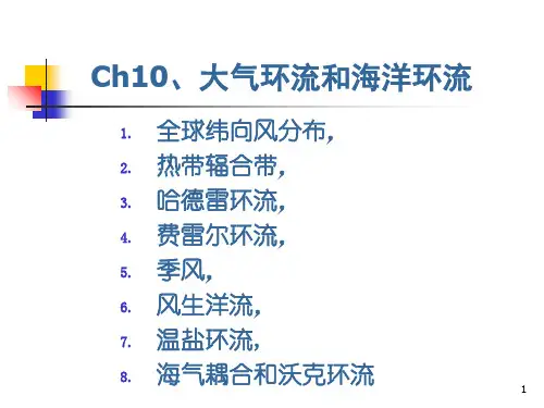 Ch10大气环流和海洋环流 大气科学导论课件