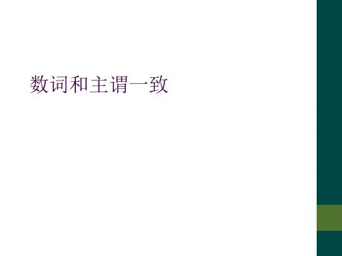 数词和主谓一致