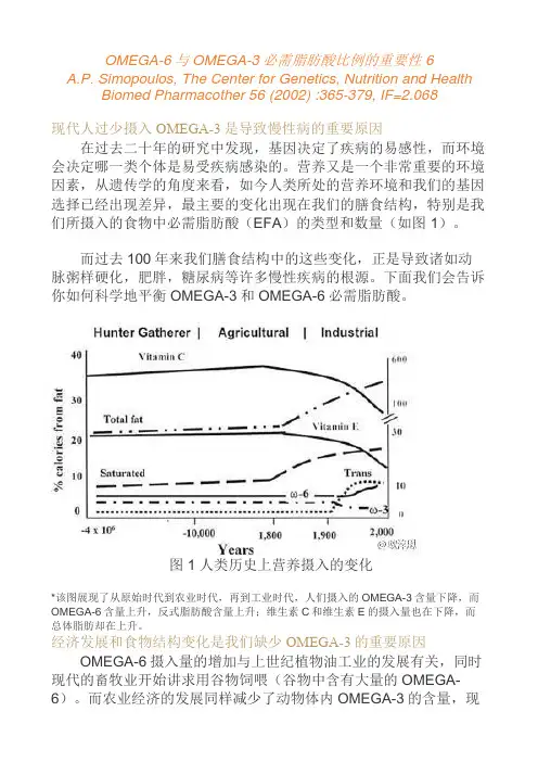 OMEGA-6与OMEGA-3必需脂肪酸比例的重要性