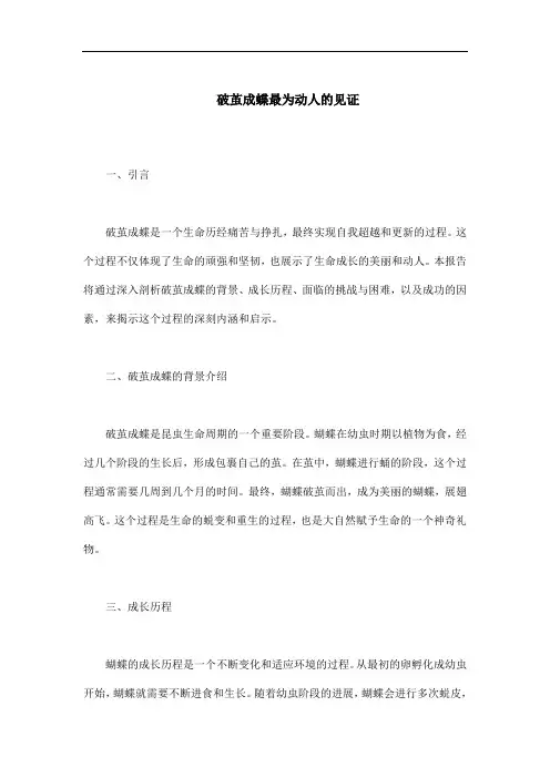 破茧成蝶最为动人的见证