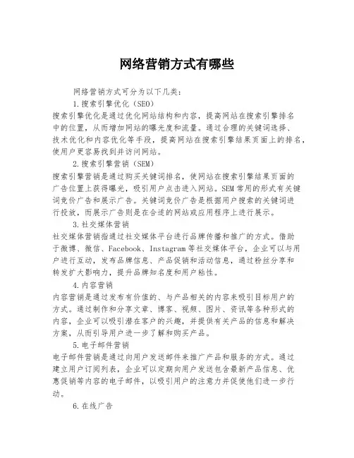 网络营销方式有哪些
