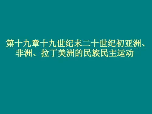 第十九章十九世纪末二十世纪初亚非拉的民族民主运动