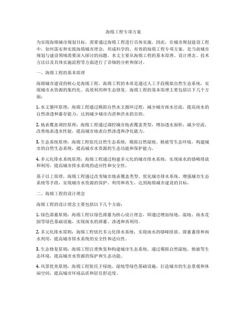 海绵工程专项方案