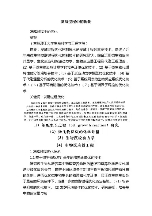 发酵过程中的优化