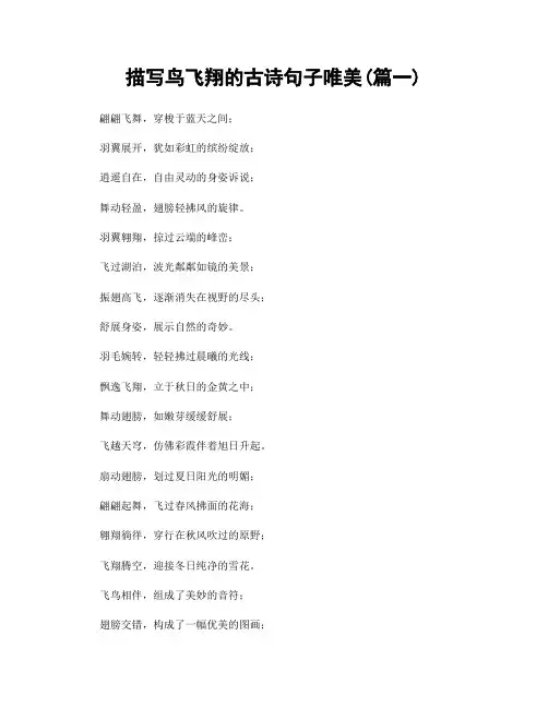描写鸟飞翔的古诗句子唯美(精选2篇)
