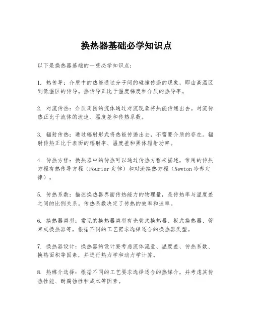换热器基础必学知识点