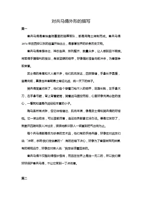 对兵马俑外形的描写