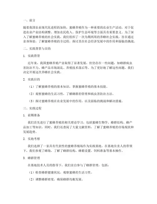 养蜂的社会实践报告