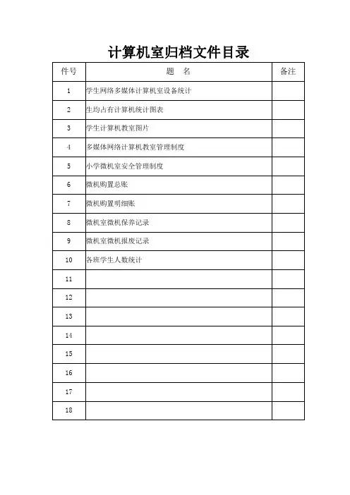 微机室 、网络中心、计算机资料室  归档文件目录