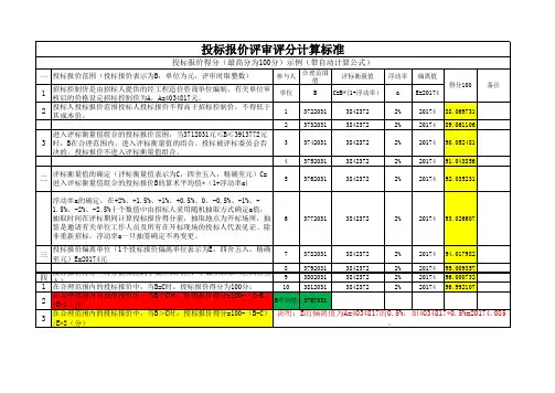 投标报价评审标准