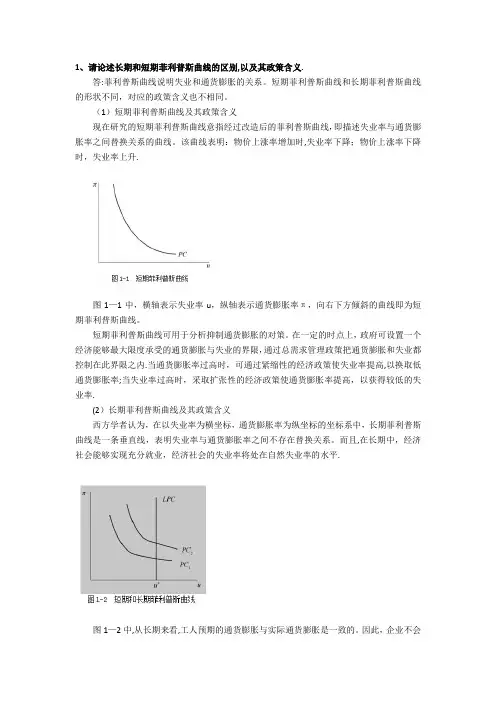 菲利普斯曲线(长短期及政策含义)