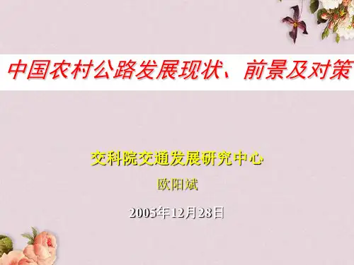 中国农村公路的发展现状(ppt 37页)