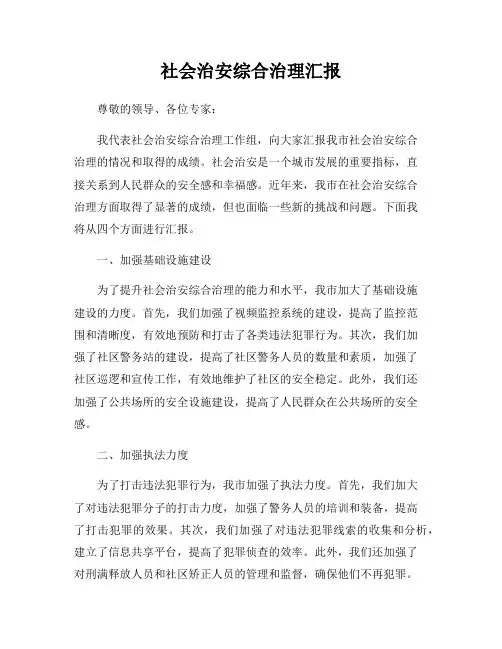 社会治安综合治理汇报
