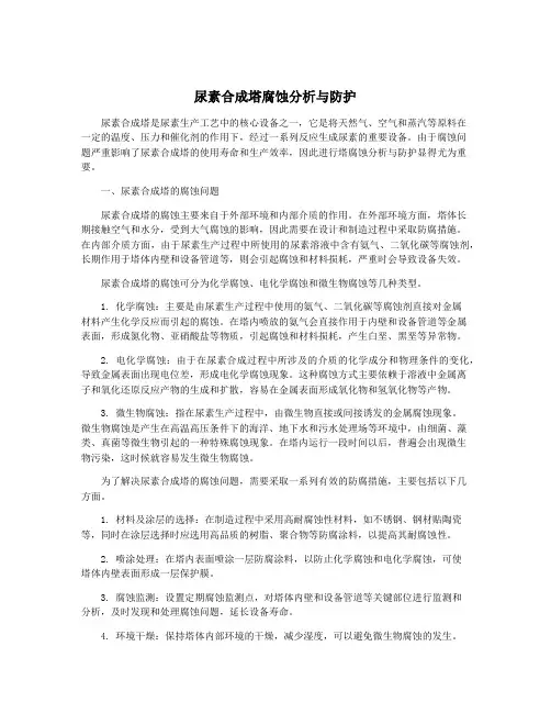 尿素合成塔腐蚀分析与防护