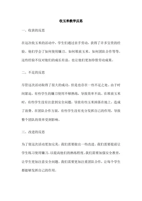 收玉米教学反思