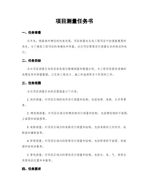 项目测量任务书