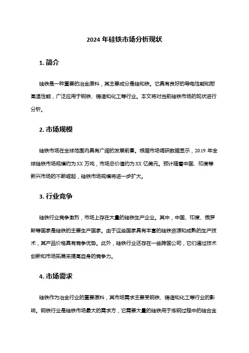 2024年硅铁市场分析现状