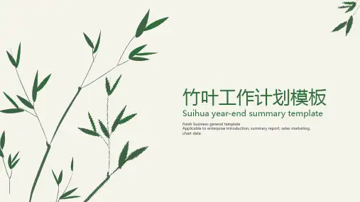 素雅竹叶工作计划总结通用PPT模板