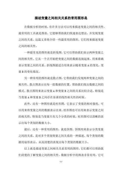 描述变量之间相关关系的常用图形是